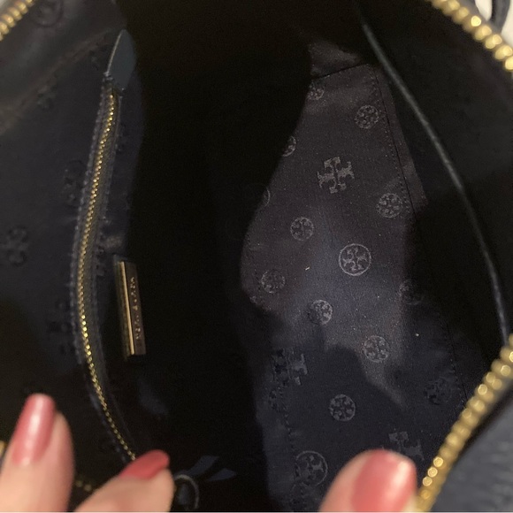 NWT Tory Burch Thea Web Small Satchel Royal Navy with TWO Straps - Picture 4 of 4